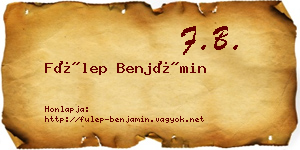 Fülep Benjámin névjegykártya